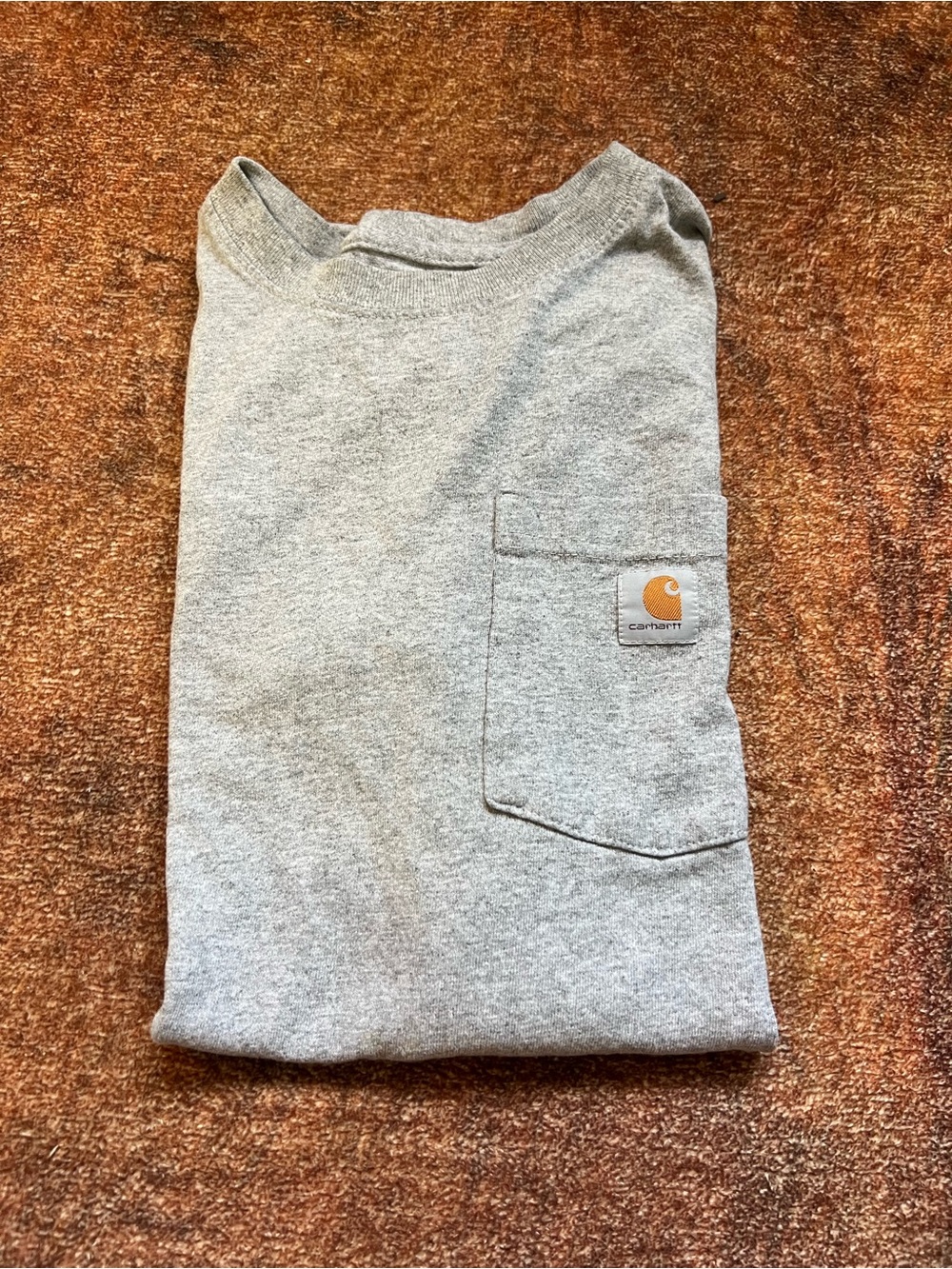 Carhartt Gray Crewneck Pocket Sweater with Logo Patch